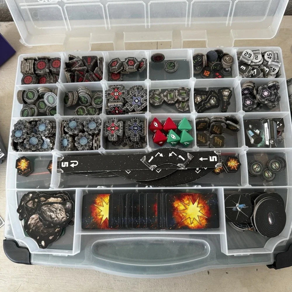 Star Wars X-wing War Game Lot; Case, Bits, Cards, Models, Templates Included
